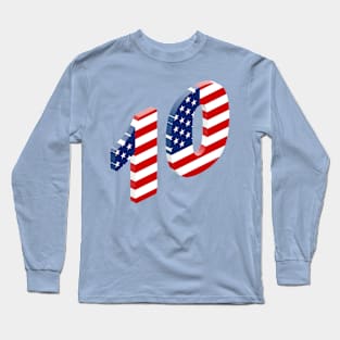 Isometric Number, Number Ten Long Sleeve T-Shirt